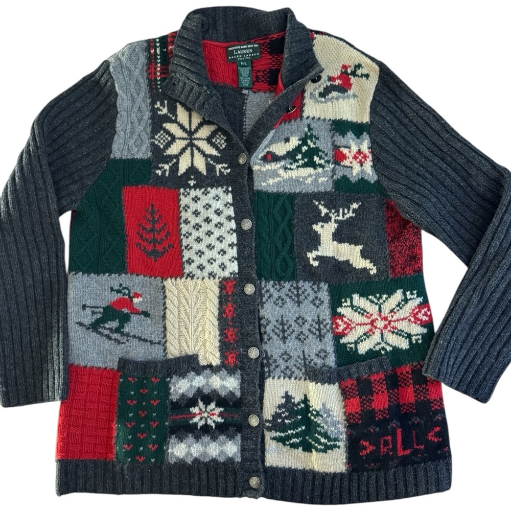 LRL Lauren Ralph Lauren Vintage Christmas Sweater Wool